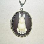 WHITE RABBIT CAMEO Necklace..