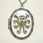 OCTOPUS OWL Necklace Locket..