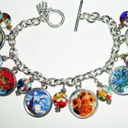 Charm Bracelet VAN GOGH Artist Tribute Altered Art