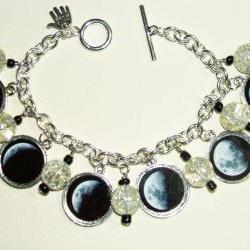MOON PHASES Charm Bracelet Celestial Lunar Altered ART