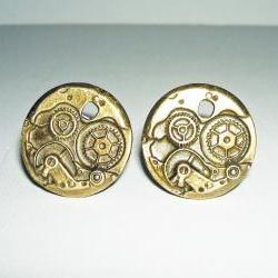 Antiqued Bronze STEAMPUNK GEARS Cuff Links Unisex Men CUFFLINKS Mechanical Gears